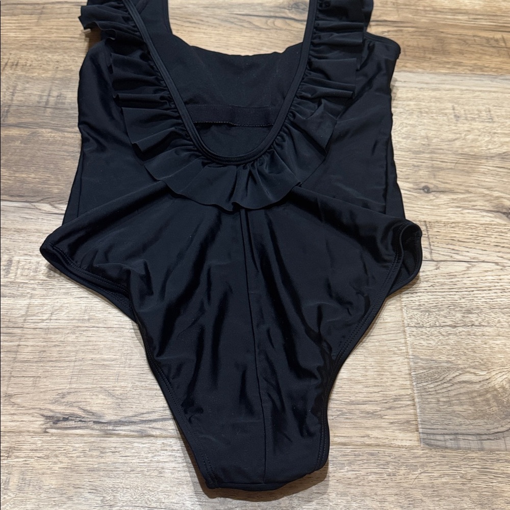 Ruffle Black One-Piece Swimsuit - Picture 4 of 5